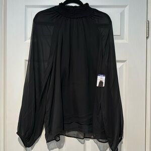 Joie Gathered Low Turtleneck Top, Black (Caviar) - XXL